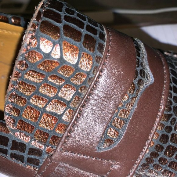 Mens Slip-On Leather Loafers Dress Shoes Brown 7M main image 6